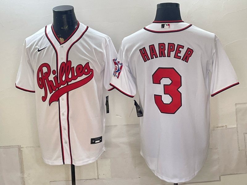 Men 2026 Philadelphia Phillies #3 Harper white Game Nike MLB Jerseys 0823003->philadelphia phillies->MLB Jersey